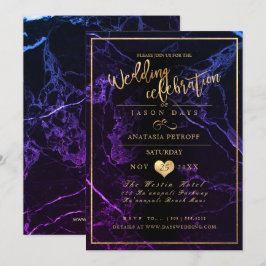 PixDezines Marble/Faux Gold/Wedding Celebration Kaart