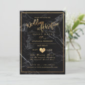 PixDezines Marble/Faux Gold/Wedding Celebration Kaart (Staand voorkant)