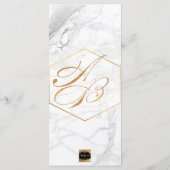 PixDezines Marble + Faux Gold Wedding Programma Programmakaart (Achterkant)