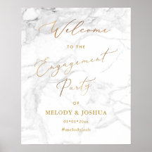 PixDezines Marble+Faux Gold Welcome Verloving