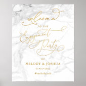 PixDezines Marble+Faux Gold Welcome Verloving Poster (Voorkant)
