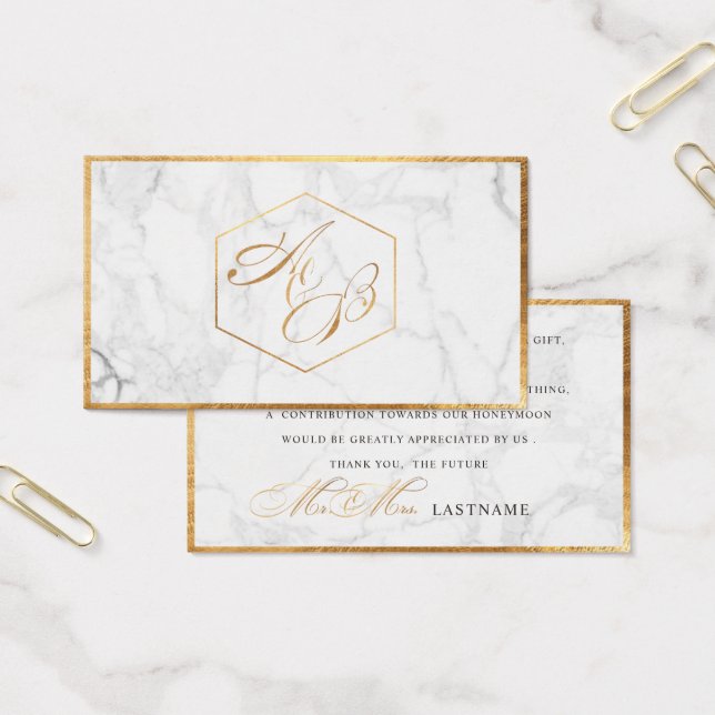 PixDezines Marble+Faux Goud Elegant Script /Gift Visitekaartjes (Kantoor)
