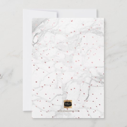 PixDezines Marble Faux Roos Gold 2018 Afstuderen Kaart (Achterkant)