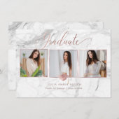 PixDezines Marble Faux Roos Gold 2018 Afstuderen Kaart (Voorkant / Achterkant)