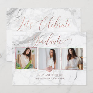 PixDezines Marble Faux Roos Gold 2018 Afstuderen Kaart