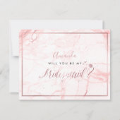 PixDezines Marble+Faux Roos Gold, Bruidsmeisje Kaart (Voorkant)