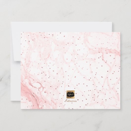 PixDezines Marble+Faux Roos Gold, Bruidsmeisje Kaart (Achterkant)