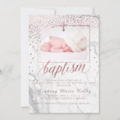 PixDezines Marble+Faux Roos Gold Confetti Doop Kaart (Voorkant)