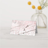 PixDezines Marble+Faux Roos Gold Confetti Plaatskaartje (Achterkant)
