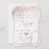 PixDezines Marble+Faux Roos Gold Confetti Wedding Kaart (Voorkant)
