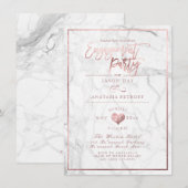 PixDezines Marble/Faux Roos Gold/Engagement Party Kaart (Voorkant / Achterkant)