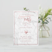 PixDezines Marble/Faux Roos Gold/Engagement Party Kaart (Staand voorkant)