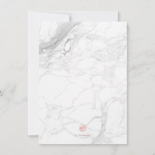 PixDezines Marble/Faux Roos Gold/Engagement Party Kaart (Achterkant)