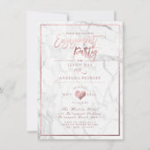 PixDezines Marble/Faux Roos Gold/Engagement Party Kaart (Voorkant)