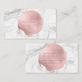 PixDezines Marble+Faux Roos Gold Foil Visitekaartje (Voorkant / Achterkant)