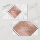 PixDezines Marble+Faux Roos Gold Foil Visitekaartje (Voorkant / Achterkant)