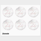 PixDezines MARBLE+FAUX ROOS GOLD, LOVE+BEDANKT Ronde Sticker (Vel)
