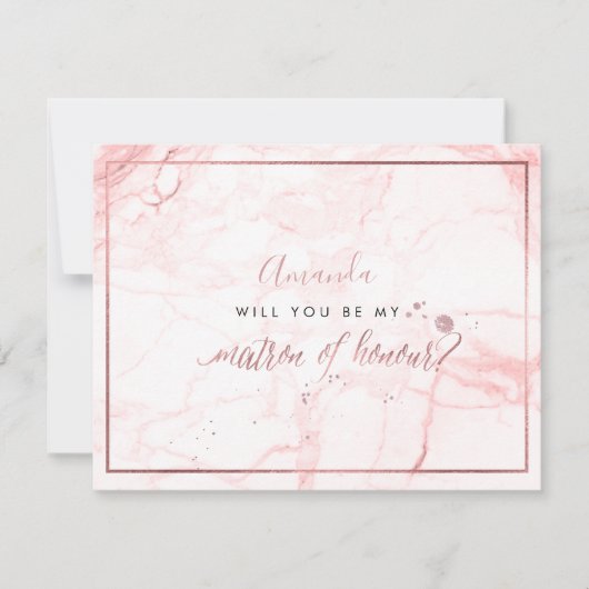 PixDezines Marble+Faux Roos Gold, Matron Kaart (Voorkant)