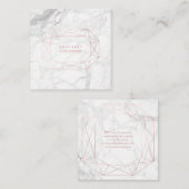 PixDezines Marble+Faux Roos Gold Oval Cut Vierkante Visitekaartje (Voorkant / Achterkant)