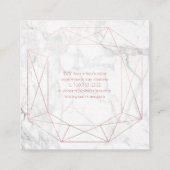 PixDezines Marble+Faux Roos Gold Oval Cut Vierkante Visitekaartje (Achterkant)