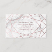 PixDezines Marble+Faux Roos Gold Oval Gem Cut Visitekaartje (Achterkant)