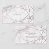 PixDezines Marble+Faux Roos Gold Oval Gem Cut Visitekaartje (Voorkant / Achterkant)