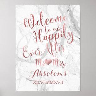 PixDezines Marble/Faux Roos Gold/Reception Poster