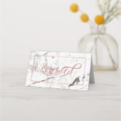 PixDezines Marble+Faux Roos Gold Reserved Sign Plaatskaartje (Achterkant)