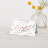PixDezines Marble+Faux Roos Gold Reserved Sign Plaatskaartje (Voorkant)