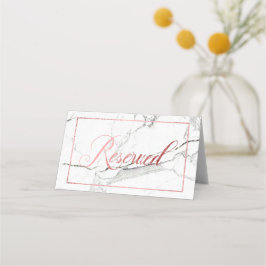 PixDezines Marble+Faux Roos Gold Reserved Sign Plaatskaartje
