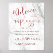 PixDezines Marble/Faux Roos Gold/#UNPLUGGED Poster (Voorkant)