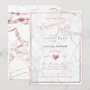 PixDezines Marble/Faux Roos Gold/Verloving Kaart