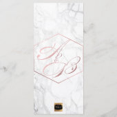 PixDezines Marble+Faux Roos Gold Wedding Program Programmakaart (Achterkant)