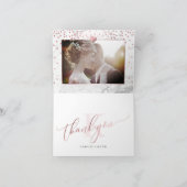 PixDezines Marble+Faux Roos Gold Weduwen Hartelijk Bedankkaart (Binnen)