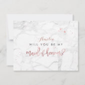 PixDezines Marble/Faux Roos Gold Will je... Kaart (Voorkant)