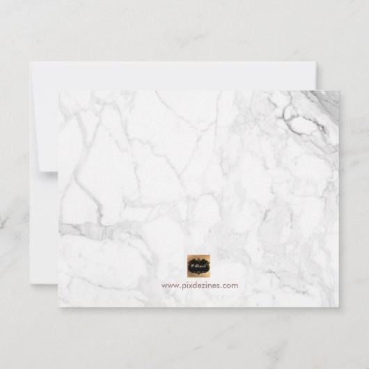 PixDezines Marble/Faux Roos Gold Will je... Kaart (Achterkant)