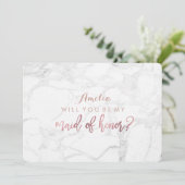 PixDezines Marble/Faux Roos Gold will you be.Maid Kaart (Staand voorkant)