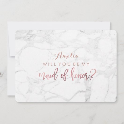 PixDezines Marble/Faux Roos Gold will you be.Maid Kaart (Voorkant)