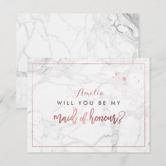 PixDezines Marble/Faux Roos Gold zal je zijn. Kaart (Voorkant / Achterkant)