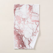 PixDezines Marble + Faux Rose Gold Veins Bad Handdoek (Handdoek)