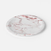 PixDezines Marble/Faux Rose Gold Veins Papieren Bordje (Gekanteld)