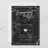 PixDezines Marble/Faux Silver/Engagement Party Kaart (Voorkant)