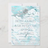 PixDezines Marble FauxSilver Honeycomb BarMitzvah Kaart (Achterkant)