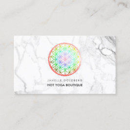 PixDezines Marble/Flower of Life/Faux Foil Visitekaartje