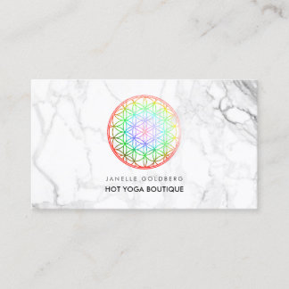 PixDezines Marble/Flower of Life/Faux Foil Visitekaartje