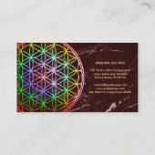 PixDezines Marble/Flower of Life/Faux Foil Visitekaartje (Achterkant)