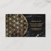 PixDezines Marble/Flower of Life/Faux Gold Visitekaartje (Achterkant)