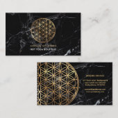 PixDezines Marble/Flower of Life/Faux Gold Visitekaartje (Voorkant / Achterkant)