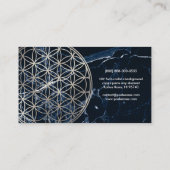 PixDezines Marble/Flower of Life/Faux Silver Visitekaartje (Achterkant)