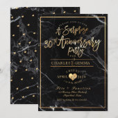 PixDezines Marble+Gold/Surprise 30th Jubileum Kaart (Voorkant / Achterkant)